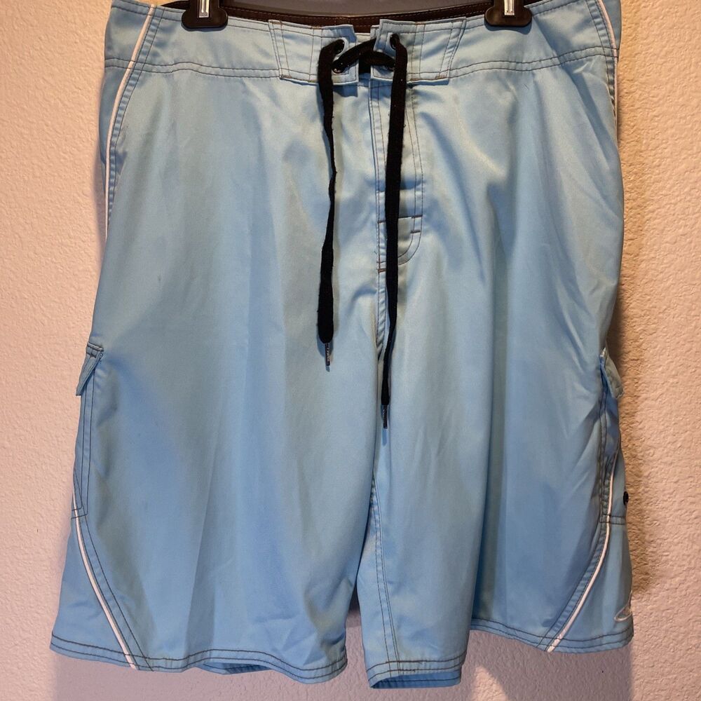 O’niell Boardshorts Mens Size 34 Light Blue Y2K Swim Trunks